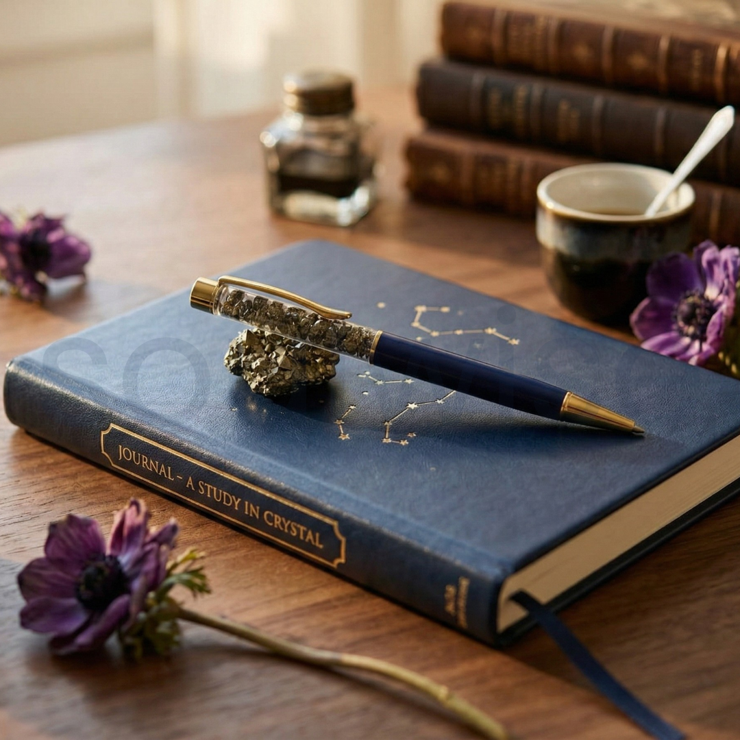 Pyrite Ball Pen – Crystal Ballpoint Pen for Office, Journaling & Thoughtful Gifting