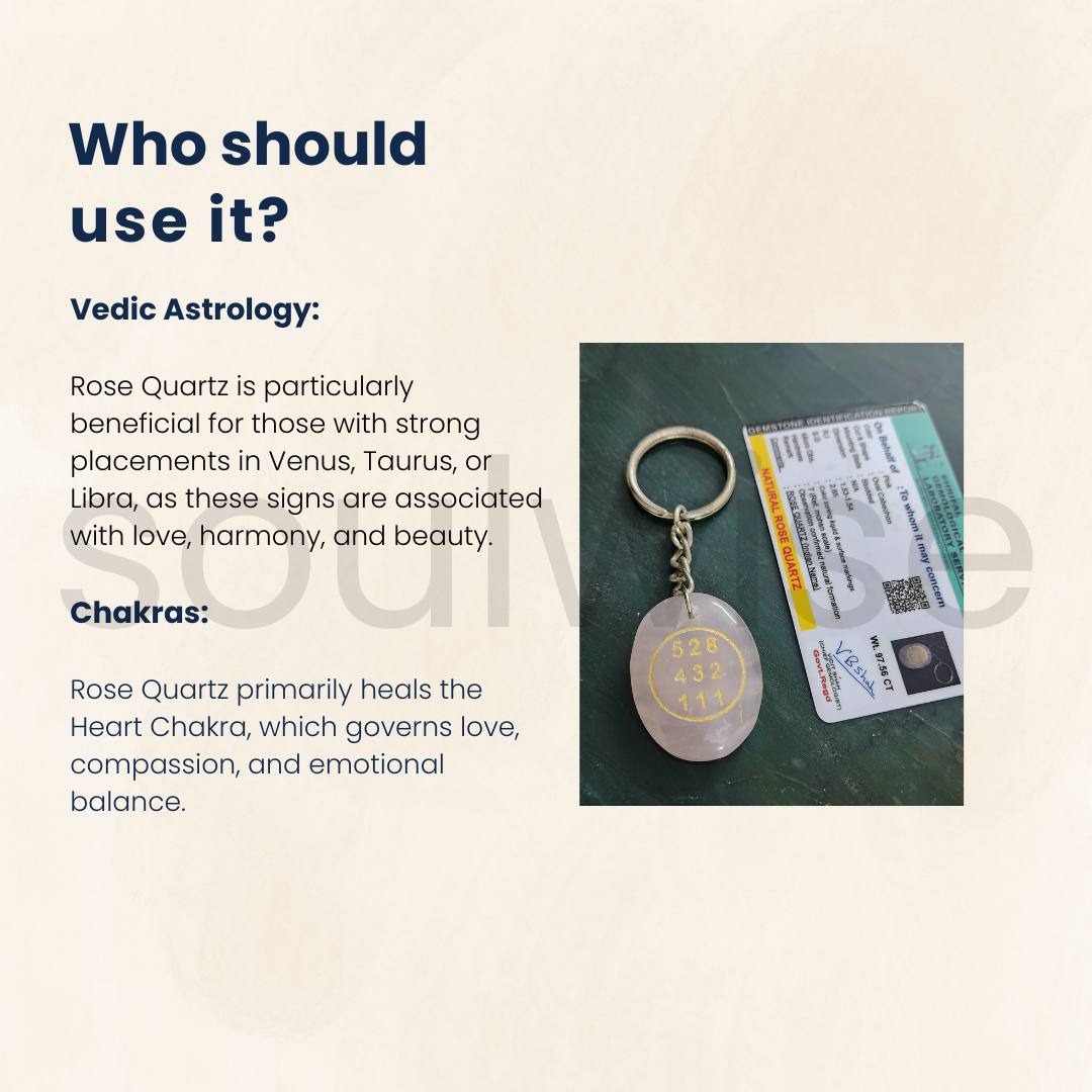 Rose Quartz Angelic Symbol Keychain – Healing Crystal Keyring with Angel Numbers 528, 432, 111 – Energy Frequency Charm for Love, Protection & Spiritual Awakening.