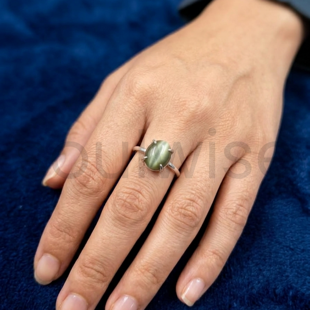 Natural Cat’s Eye (Lahsuniya) Ring – Protection & Prosperity Stone for Men & Women