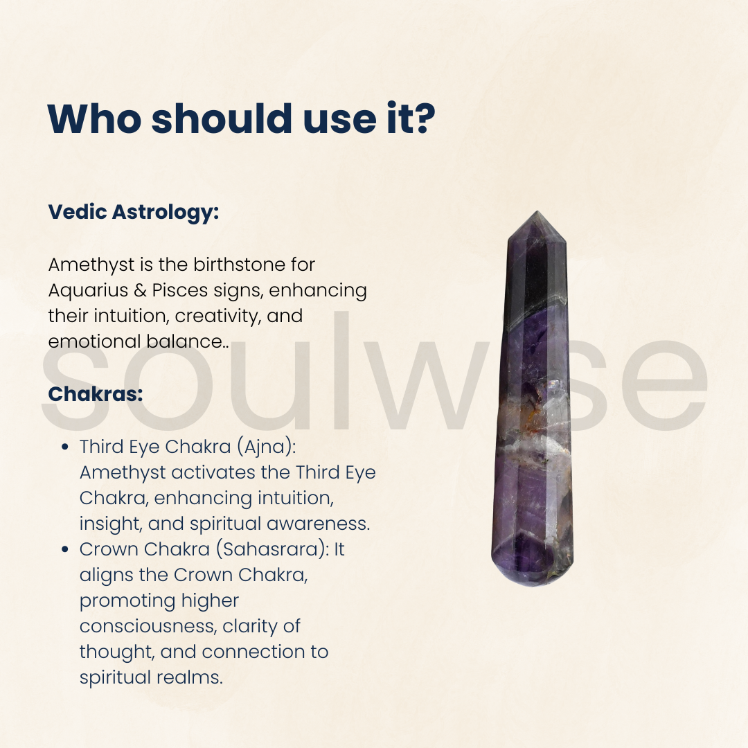 6-Inch Polished Amethyst Wand – Natural Crystal for Healing, Meditation & Energy Work