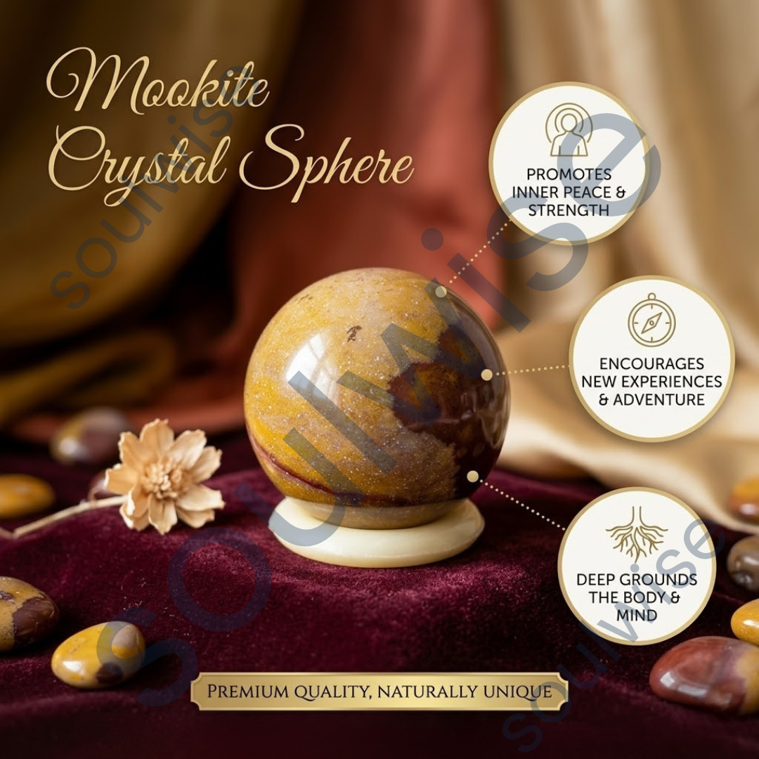 Mookaite Crystal Sphere – Natural Healing Crystal Ball for Grounding, Emotional Balance & Positive Energy | Reiki Meditation Stone for Home Décor, Chakra Healing & Spiritual Wellness