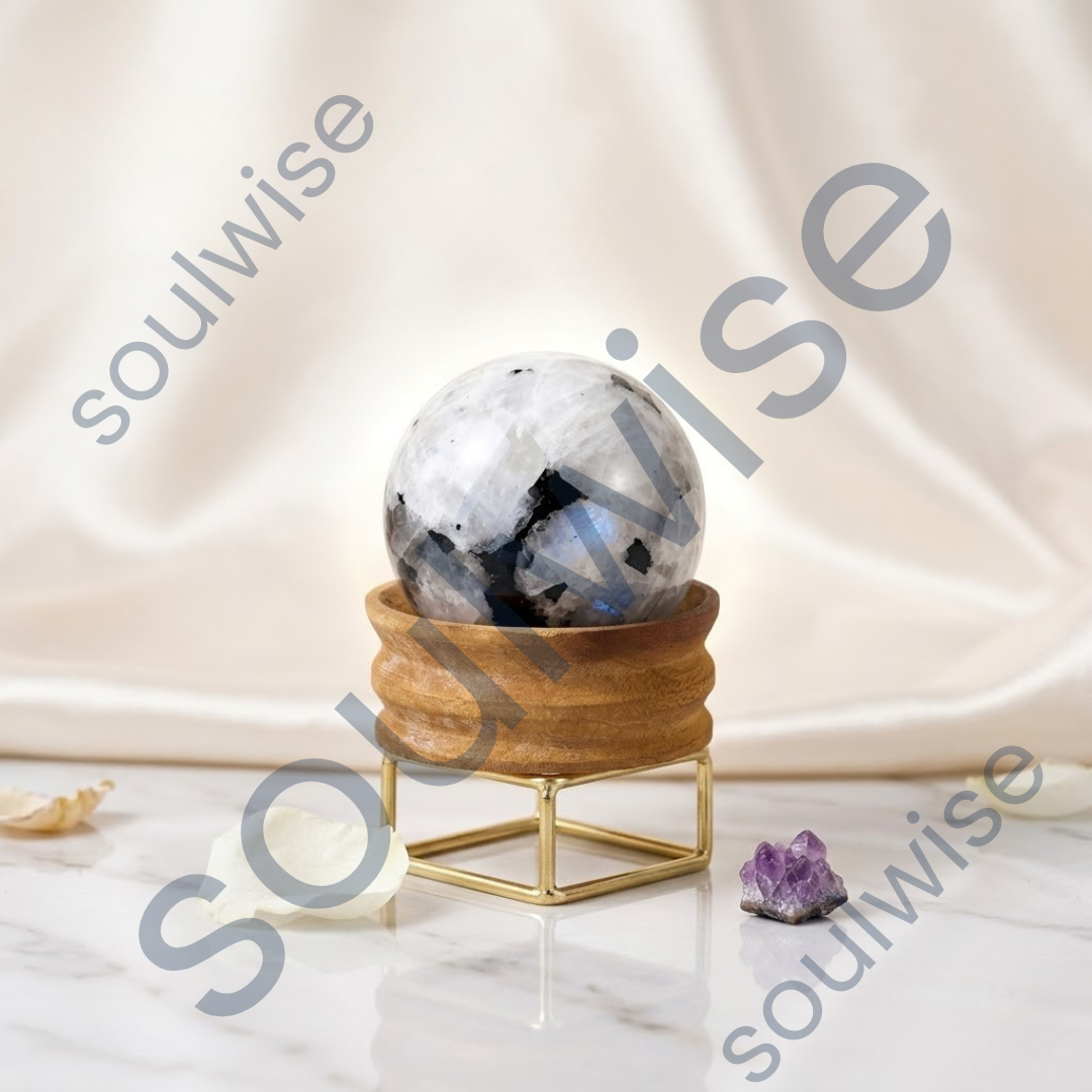 Natural Moonstone Sphere – Crystal Ball for Intuition, Emotional Balance & Divine Feminine Energy