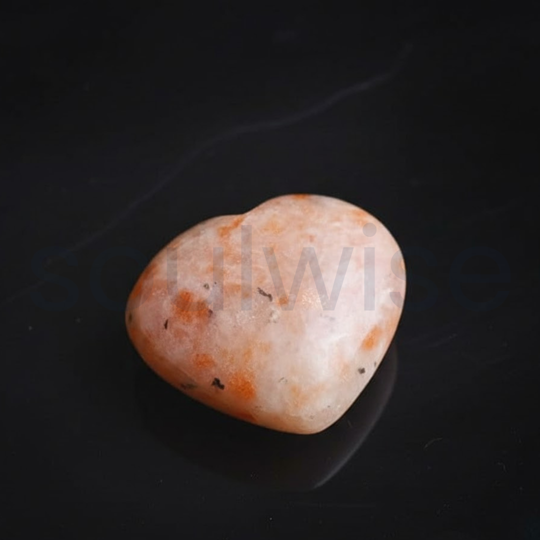 Sunstone Heart Stone Polished Natural Crystal for Meditation Positive Energy Emotional Balance Spiritual Home Décor Gift