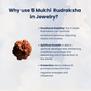 5 Mukhi Rudraksha Gold Tone Bracelet, Certified