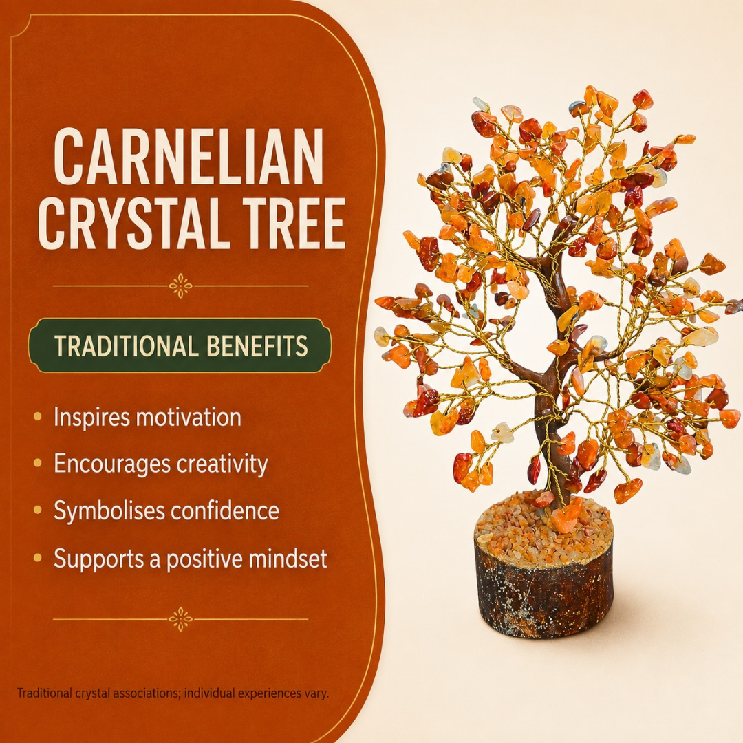 Carnelian Crystal Tree, 8 inches Tall for Passion, Joy, Positive Energy & Happiness