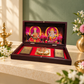 Diwali Spiritual Gift |Laxmi Ganesha Pocket Temple with Laxmi Yantra, Ganesh antra, & Charan, Gold Plated, 1 Piece 8"x5", Diwali Gift & Home Decor