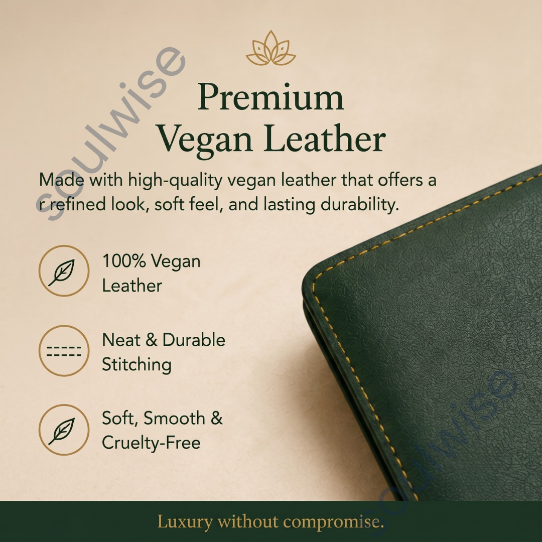 Men's Wallet with Begin Anew Angelic Zibu Symbol – Premium Vegan Leather Wallet for New Beginnings, Success & Positive Transformation