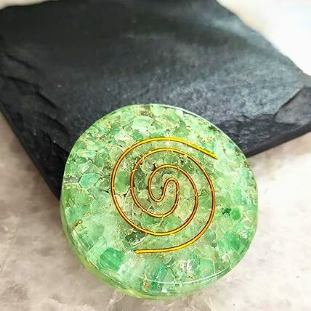 Soulwise Green Aventurine Orgone Energy Paperweight –Desk Decor, Vastu Item & Energy Balancer for Home or Office