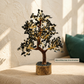 Black Obsidian Crystal Wealth Tree 8 Inch – Black Gemstone Showpiece for Home Décor, Office Desk & Spiritual Gifting