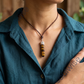 Tiger Eye Pencil Pendant – Natural Healing Crystal Necklace for Courage, Confidence, Focus & Positive Energy