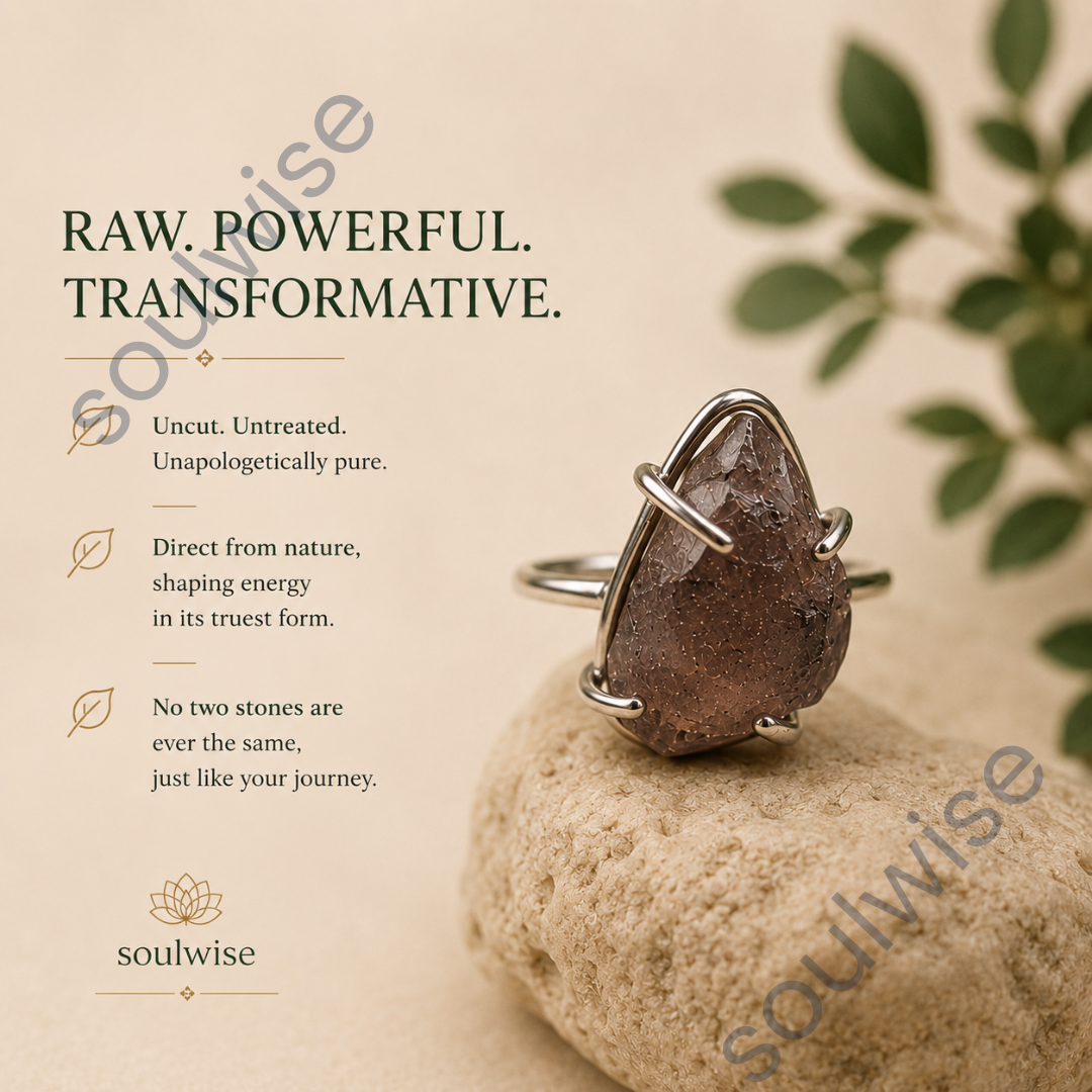 Chintamani Stone Ring – Adjustable Natural Gemstone Ring for Transformation, Wisdom & High Vibrational Energy