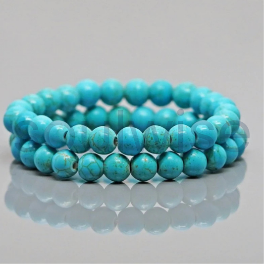 Turquoise 8mm Bead Bracelet,Ocean Spirit – Turquoise Harmony Bracelet