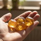 Citrine Tumble Stone Set of 4 – Natural Polished Healing Crystals for Abundance, Positivity & Success