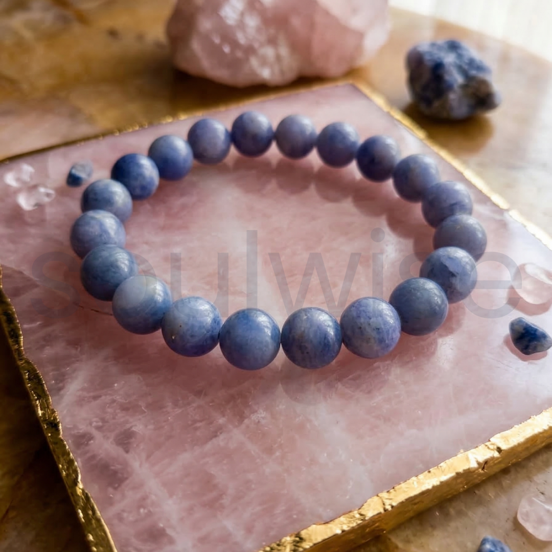 Natural Tanzanite Gemstone 10mm Bracelet – Premium Crystal Beaded Bracelet forwisdom, transformation, and positive energy.