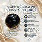 Black Tourmaline Healing Crystal Sphere – Natural Protection Crystal Ball for Energy Cleansing, Grounding & Chakra Balancing | Polished Gemstone Sphere for Meditation, Reiki & Home Décor