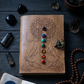 Manifestation Journal Leather Bound Diary with Seven Chakra Crystal Lock Closure