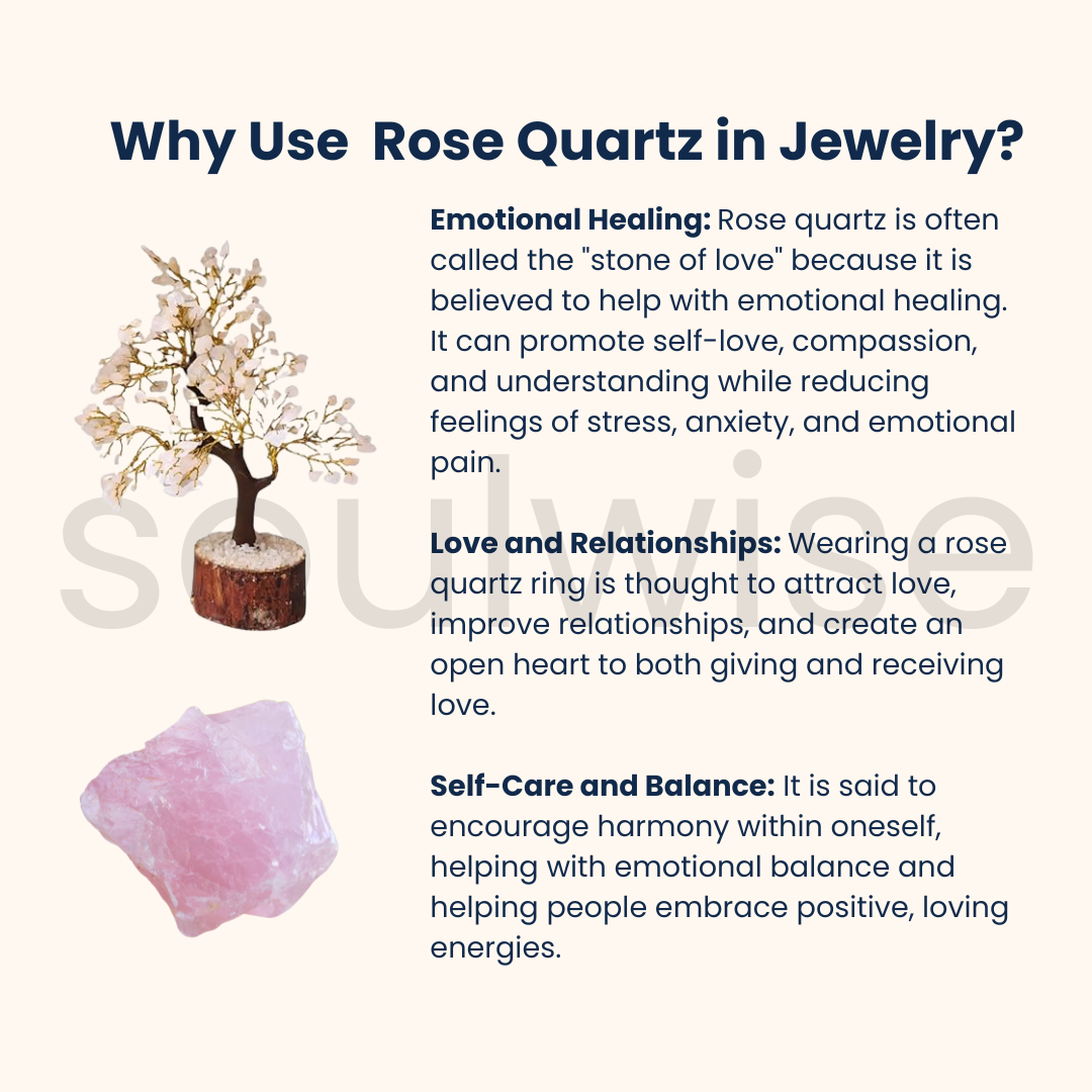 Rose Quartz Crystal Tree with Wooden Base and 10mm Rose Quartz Bracelet, Valentine's Day Gift Set for Love and Emotional Healing, 15.2 cm