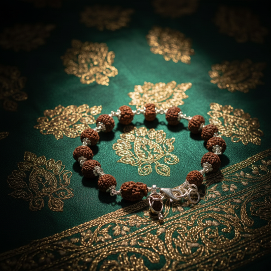 1 to 14 Mukhi Sarv Siddha Rudraksha Bracelet in Pure Silver | Natural Multi-Face Rudraksha for Spiritual Growth, Protection & Positivity | Energized & Blessed