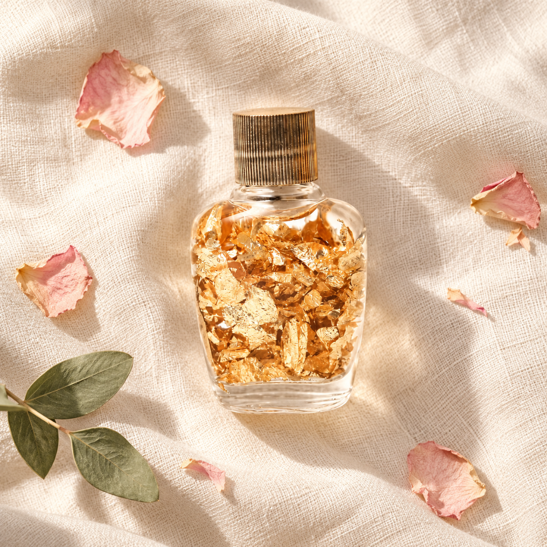 Kanak Dhara Gold Anointing Water – Spiritual Ritual Bottle for Puja, Intention Setting & Festive Gifting.