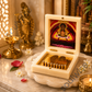 Jai Shree Shyam Golden Paduka Temple Box with Photo Frame – Khatu Shyam Ji Spiritual Décor & Divine Blessings Showpiece for Home, Office & Pooja Room (3x3 Inch)