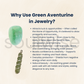 Green Aventurine Pencil Pendant with Spiral Wire Wrap
