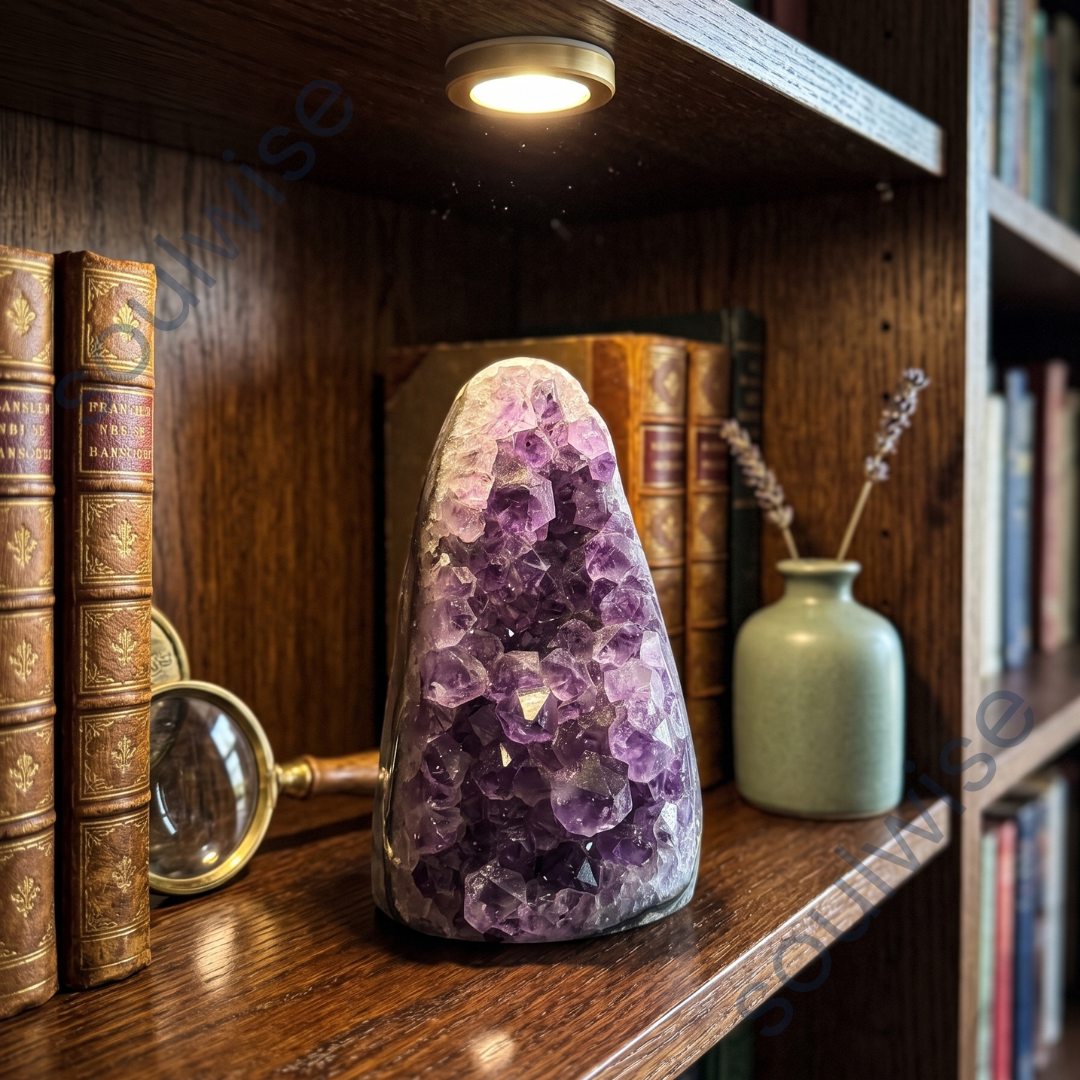 Natural Amethyst Geode Raw Crystal Stone – Authentic Purple Quartz Cluster for Home Decor, Meditation & Positive Energy (260g)