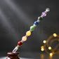 Seven Chakra Sphere Wand, Mini Ball Crystal Wand With Clear Quartz Point.