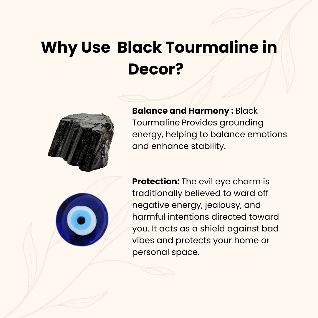 Rakhi Gift Combo for Sister – Black Tourmaline with Evil Eye Tree for Protection & Rose Quartz Crystal Elixir Water Bottle 500ml – Spiritual Decor & Wellness Hydration Set
