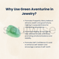 Soulwise Green Aventurine ring adjustable, certified, attract wealth, abundance, growth and success in various areas of life.
