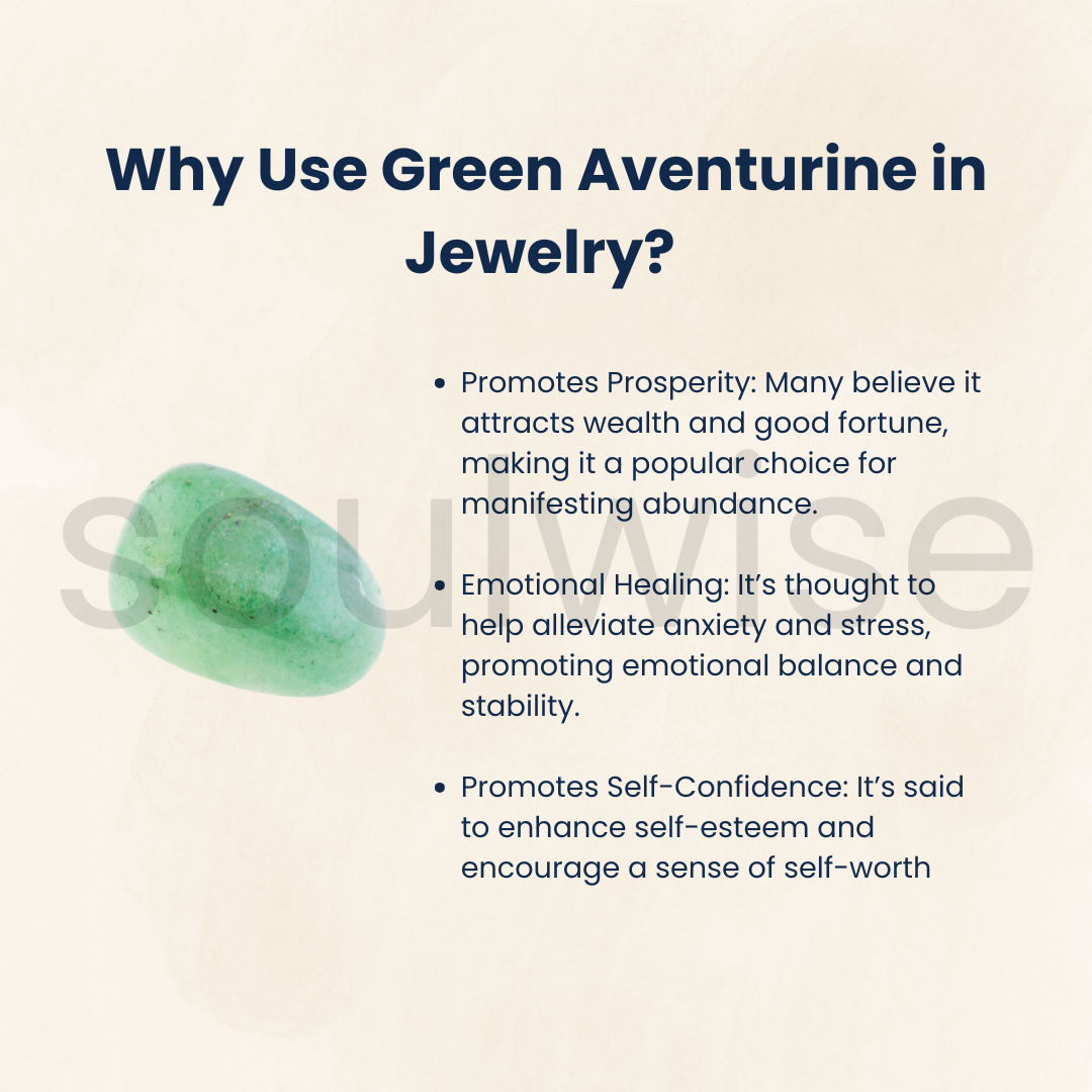 Soulwise Green Aventurine ring adjustable, certified, attract wealth, abundance, growth and success in various areas of life.