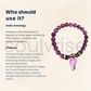 Amethyst 8mm Natural Crystal Healing Bracelet with Angel Charm