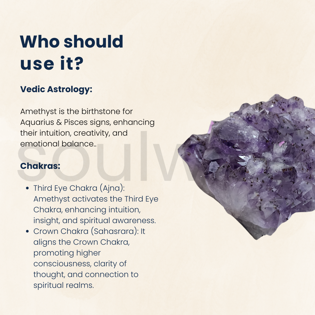 Soulwise Healing Amethyst cluster, Amethyst Geode, self-standing, Healing, protective crystal cluster decor, 1400g (Medium)
