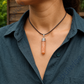 Natural Sunstone Pencil Pendant – Healing Crystal Necklace for Positivity, Confidence, Success & Personal Empowerment