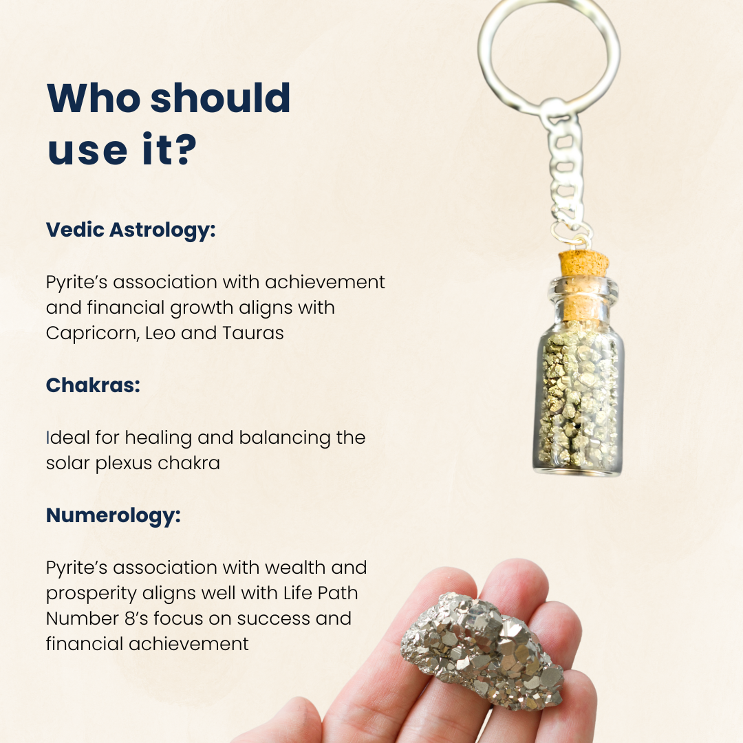 Pyrite Wish Bottle Keychain