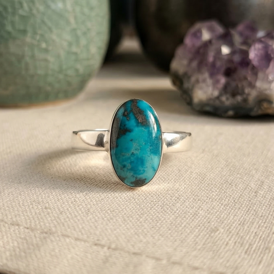 Natural Turquoise Gemstone Ring – Luck , Positivity,Calmness & Balance.