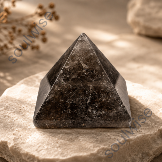 Natural Smoky Quartz Crystal Pyramid – Gemstone Energy Pyramid for Grounding, Clarity & Spiritual Décor