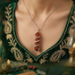 Natural Red Jasper Spiral Crystal Pendant – Healing Stone Necklace for Grounding, Strength, Chakra Balancing & Positive Energy