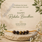 Tiger Eye 5 Beads Rakhi – Natural Crystal Rakhi for Courage, Confidence, Protection & Success