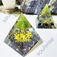 Peridot & Black Tourmaline Orgonite Pyramid – Crystal Energy Pyramid for Protection, Balance & Spiritual Décor