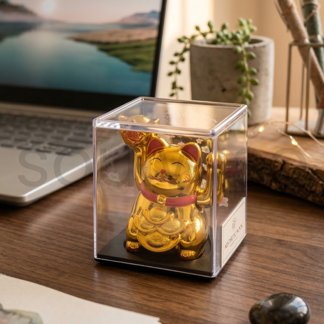 Golden Feng Shui Lucky Cat (Maneki-neko ).