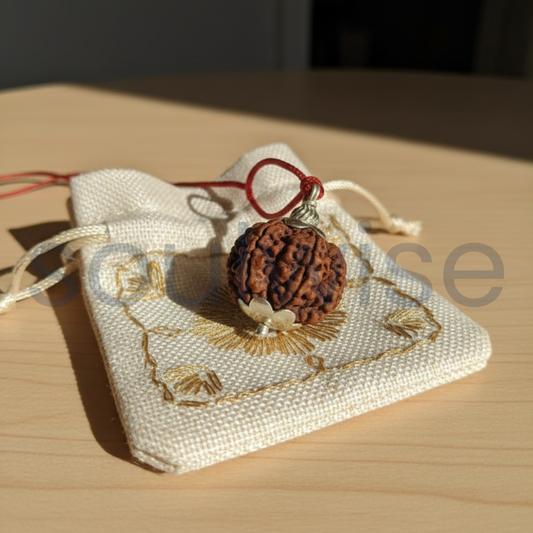 Original 5 Mukhi Nepali Rudraksha Silver Pendant (Without Chain & Certificate) – Panch Mukhi Spiritual Energy Bead