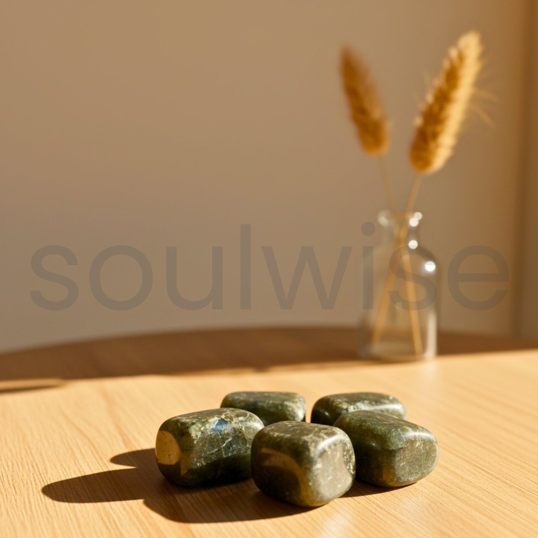 Labradorite Tumbles – Set of 6 A-Grade Natural Healing Crystals | Polished Tumbled Stones for Protection, Intuition & Energy Work