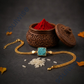 Rough Amazonite Rakhi Cum Bracelet – Natural Crystal Rakhi Bracelet for Emotional Balance, Communication & Positive Energy