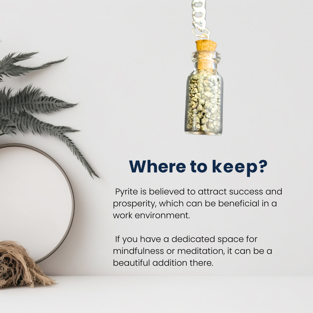 Pyrite Wish Bottle Keychain