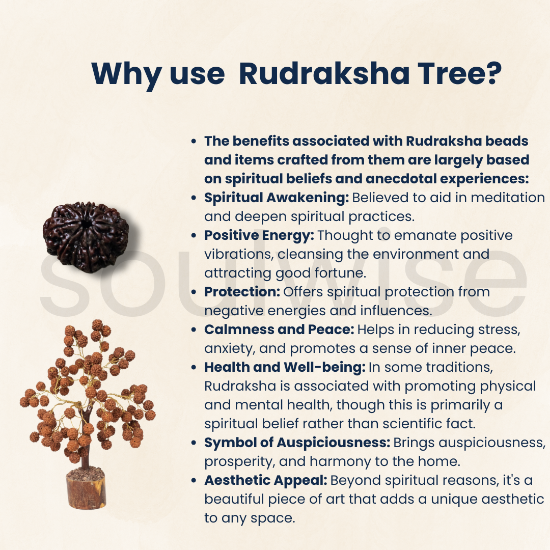 Handcrafted Original Rudraksha Tree Bonsai - Spiritual Home & Office Decor Showpiece | Positive Energy Gifting | Pooja Room Accessory