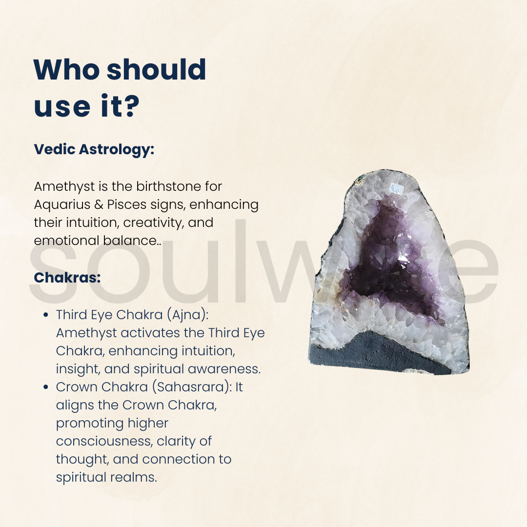 Soulwise Healing Amethyst Geode – 8" Self-Standing Natural Crystal Cluster | 4.6 kg | Protective & Calming Energy | Home Décor & Spiritual Gift