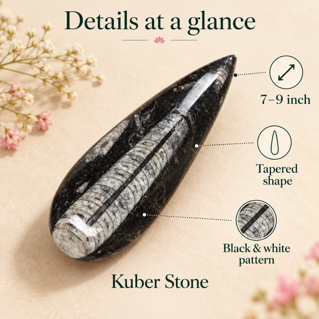 Kuber Stone 7–9 Inch – Symbolic Prosperity Stone for Home Mandir, Office Display & Spiritual Gifting