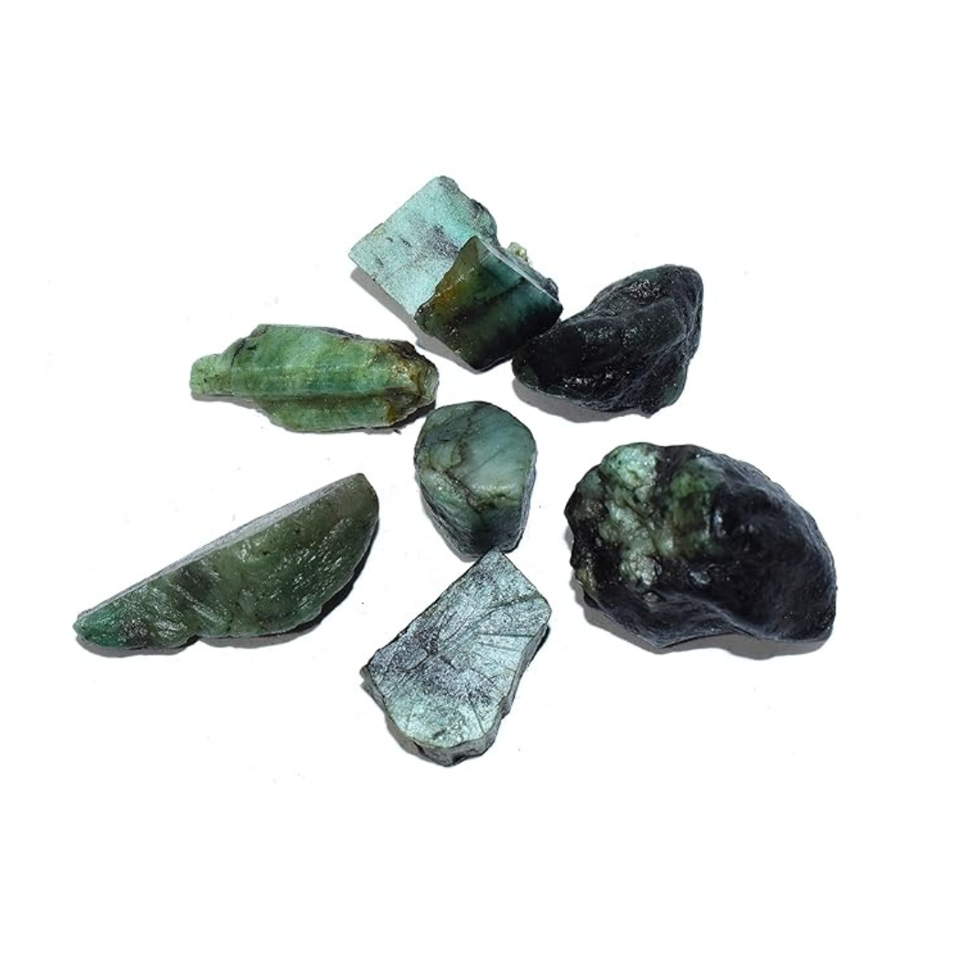Emerald Raw Natural Stone – Unpolished Precious Crystal for Love, Abundance & Wisdom | Heart Chakra Healing Stone (50g)