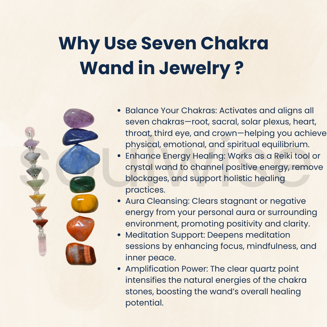 7 Chakra Mini Pyramid Healing Wand, Compact Crystal Energy Tool, Chakra Alignment, Meditation, Reiki, Spiritual Gift