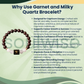 Capricorn (Makar Rashi) Zodiac Bracelet – Natural Garnet & Clear Quartz Crystal Bracelet for Success, Confidence & Clarity